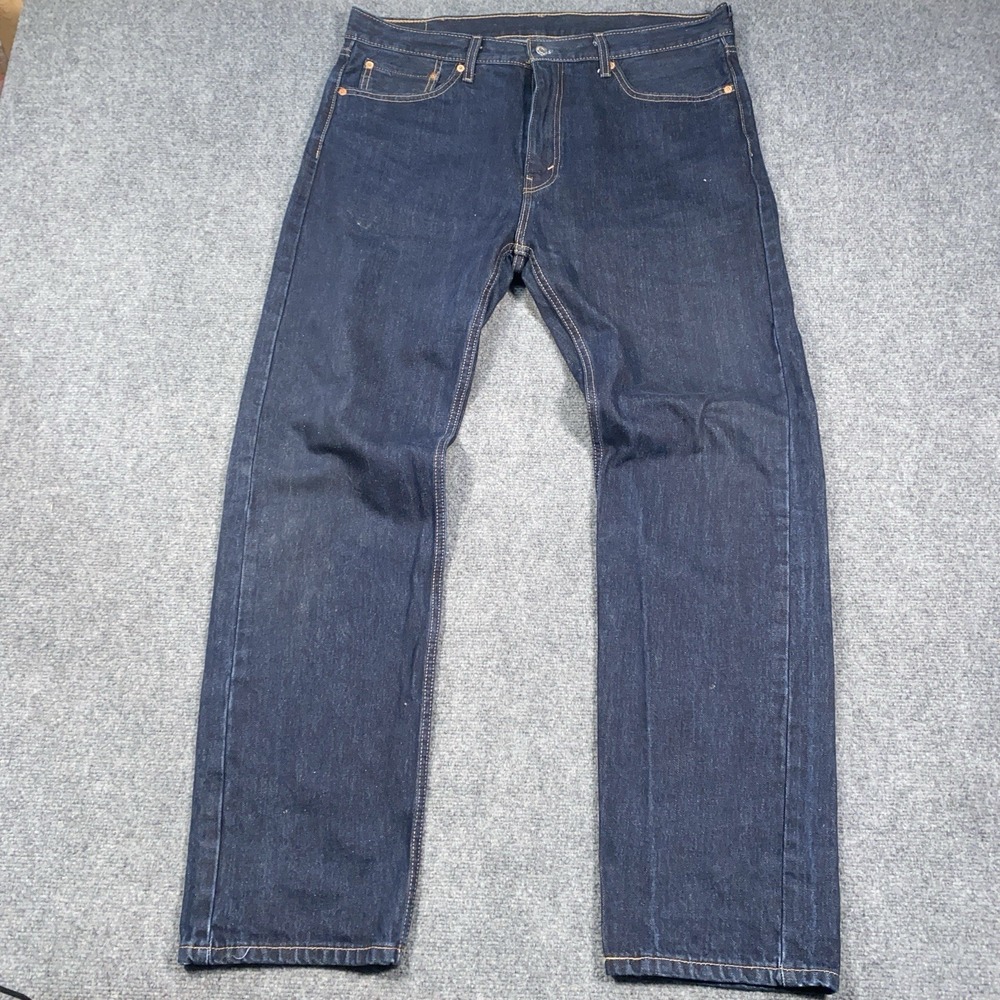 Levis Jeans 505 Mens 38x34 Blue Denim Straight Regular Fit Medium‎ Wash Casual